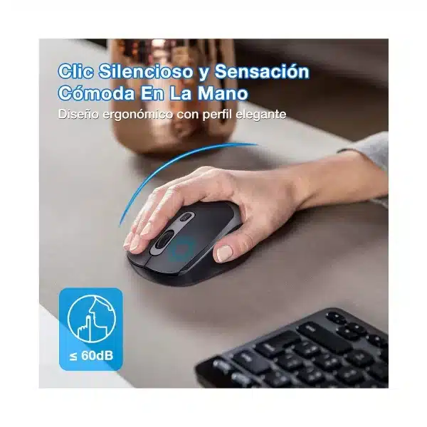 MOUSE INALAMBRICO 1HORA RAT001 NEGRO - Imagen 2