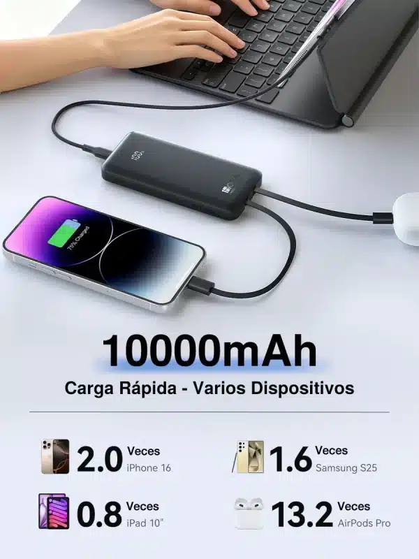 BATERIA POWERBANK 1HORA NEGRA GAR148 100 - Imagen 6
