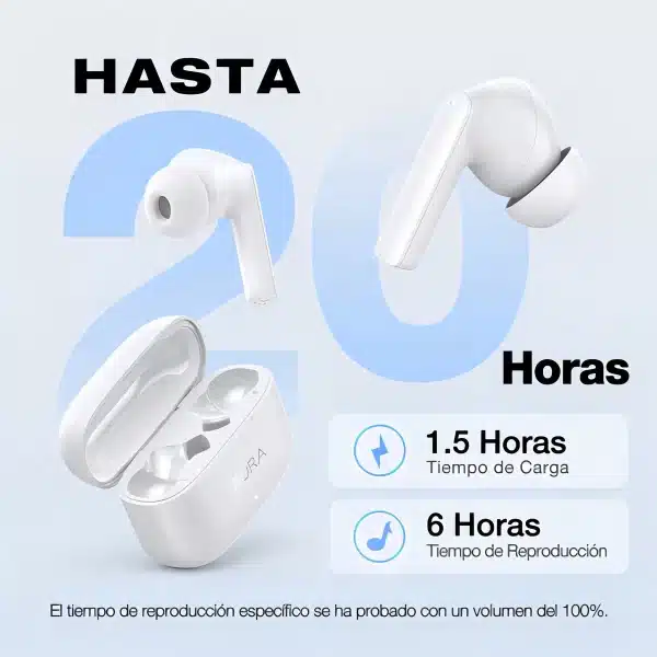 AUDIFONOS 1HORA BT TWS BLANCO AUT 206 - Imagen 10