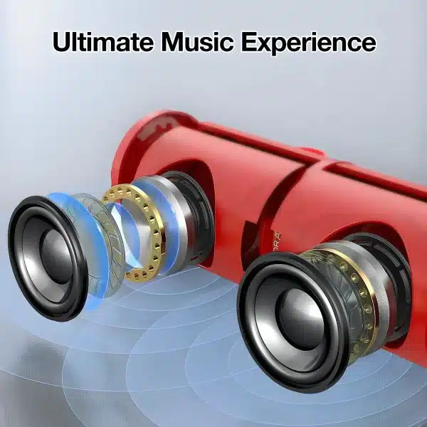 BOCINA INALAMBRICA 1HORA BLUETOOTH ROJA - Imagen 6