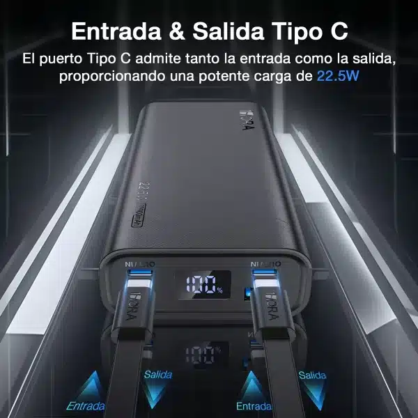 BATERIA POWERBANK 1HORA NEGRA GAR158 200 - Imagen 4