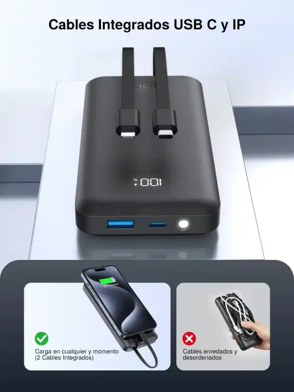 BATERIA POWERBANK 1HORA NEGRA GAR148 100 - Imagen 4