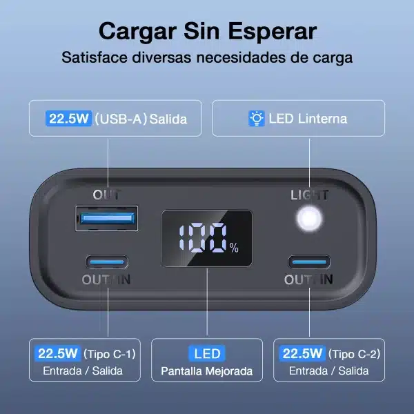 BATERIA POWERBANK 1HORA NEGRA GAR158 200 - Imagen 3