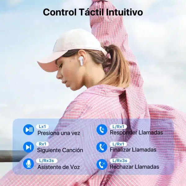 AUDIFONOS 1HORA BT TWS BLANCO AUT 206 - Imagen 2